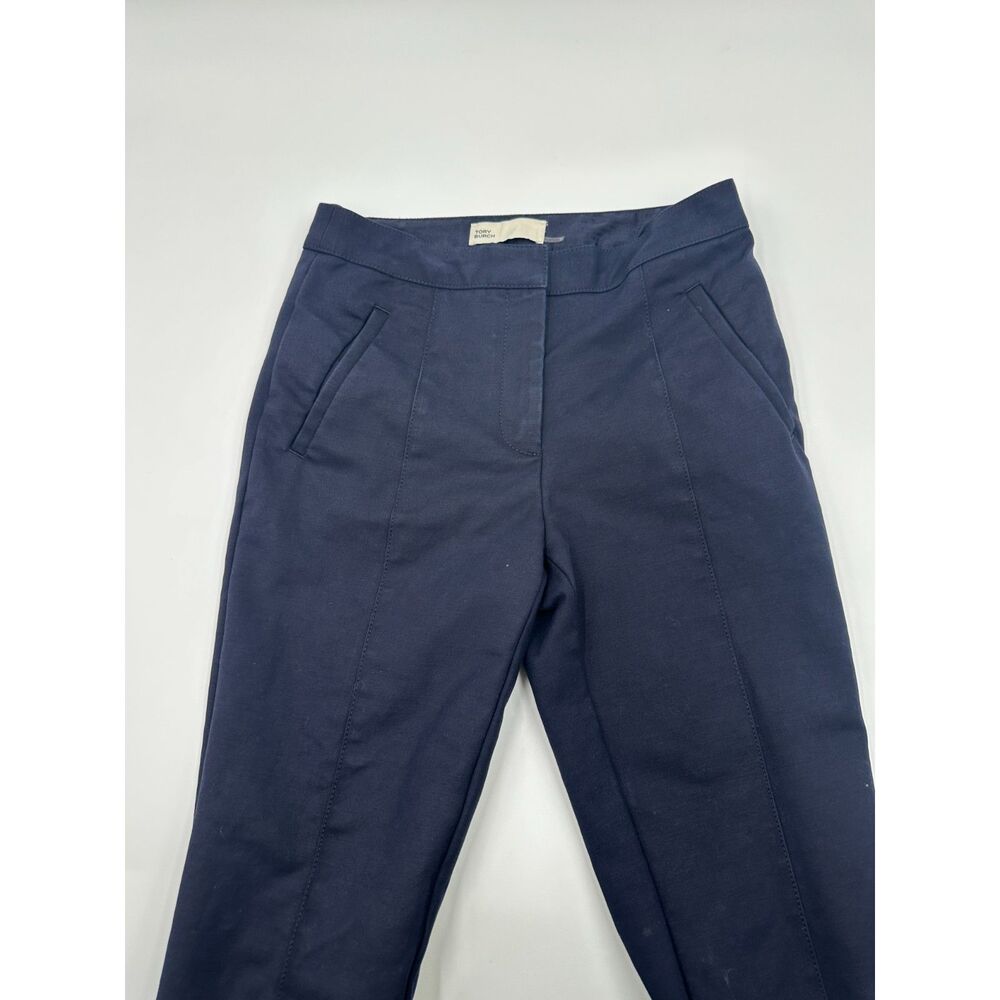 Tory Burch Dress Pants Smart Casual Modern Luxury Pants Sz 0 Ankle Pant Navy - Picture 5 of 9